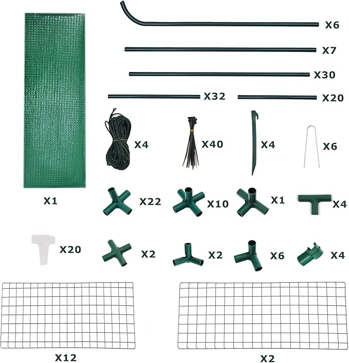 Walk-in Greenhouse for Outdoors, Thickened PE Cover & Heavy Duty Powder-Coated Steel, Mesh Door & Screen Windows, 14 Sturdy Shelves 4.7x4.7x6.4 FT, (GHW002G)