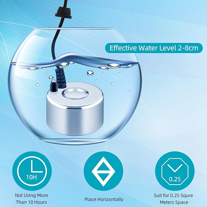 2 Pcs Mist Maker Fogger Small Ultrasonic Fog Machine Fountain Halloween Cauldron Mister Fogger Water Garden Pond Foggers Air Humidifier with 12 LED Light Flashes for Party (Without Light, Alloy)