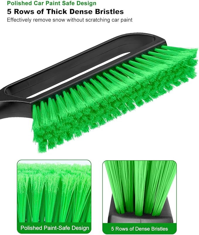 SEAAES 35.5 Inch Snow Brush for Car, Extendable Windshield Ice Scraper with Foam Grip, Snow Scraper Brush for SUV Truck Auto Jeep RV Vehicle Window