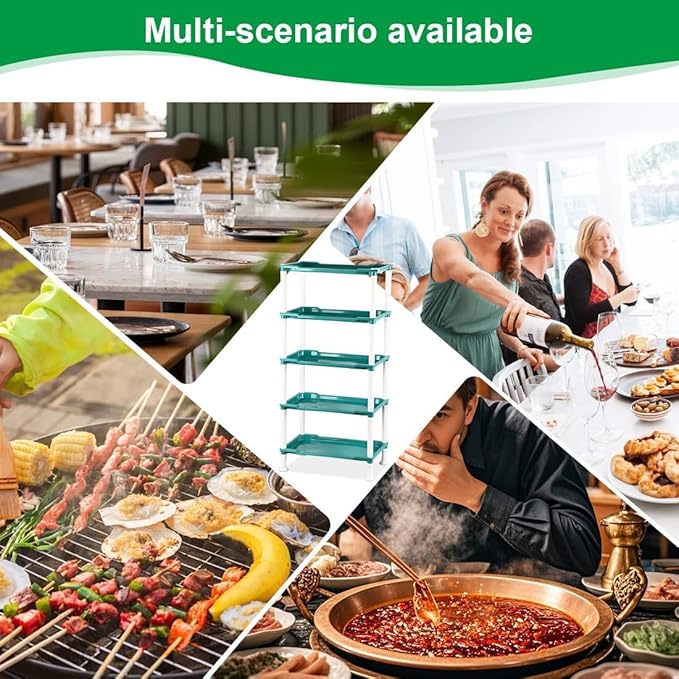 5-Tier Seed Stand with 5 Trays, Seed Starting Rack Propagation Rack Kit for Stackable Seedling Tray Seedling Staging Table for Indoor Outdoor Growing(Blue)