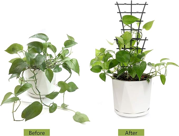 Mini Plant Trellis Garden Trellis for Climbing Plants Outdoor Plastic Superimposed Potted Plant Support Flower Supports (4 Pcs)