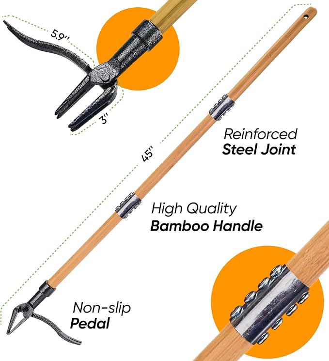 Stand Up Weed Puller Tool with Long Handle - Dandelion Weeding Tool, No More Bending