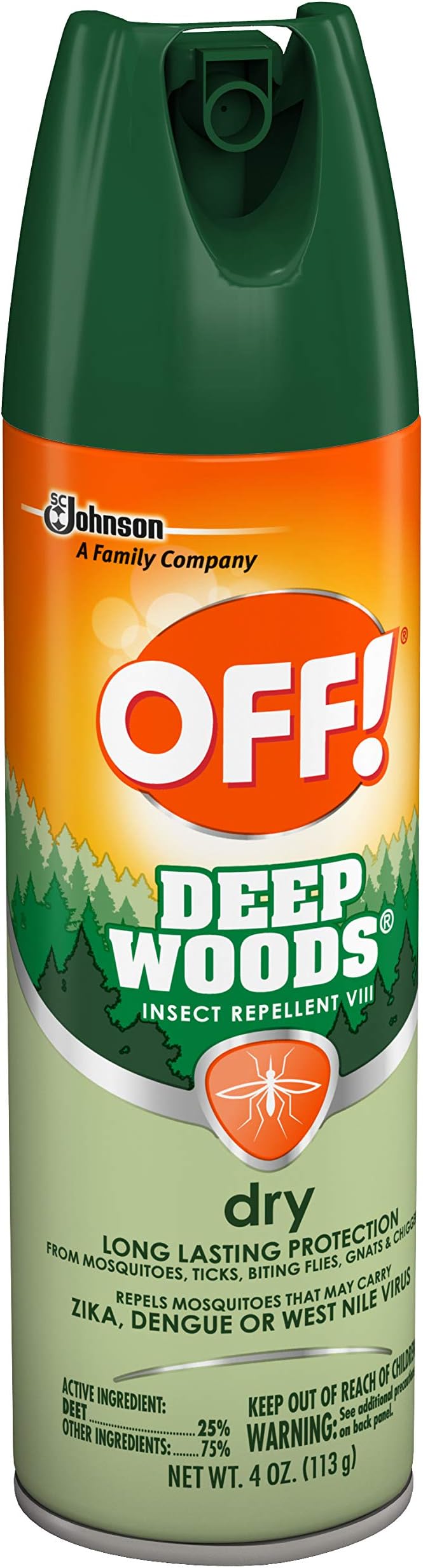 Off Deep Woods Dry Aerosol 4 Oz, pack of 2