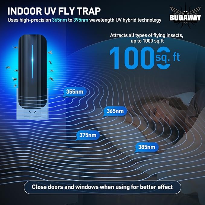 Fly Trap Indoor, 2 Devices with 20 Refills Fruit Fly Traps for Indoors, Flying Insect Trap Plug in Mosquito Bug Zapper Indoor for Home, Moths Catcher Gnats Traps for House with 9w Blue & UV Light