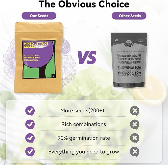 inbloom Salad Romaine Lettuce Seed Pod Kit for AeroGarden, Ahopegarden Hydroponics Growing System, 7-Pods (350+ Seeds, Include American Fast Lettuce, Parris Island Lettuce, Butter Lettuce)