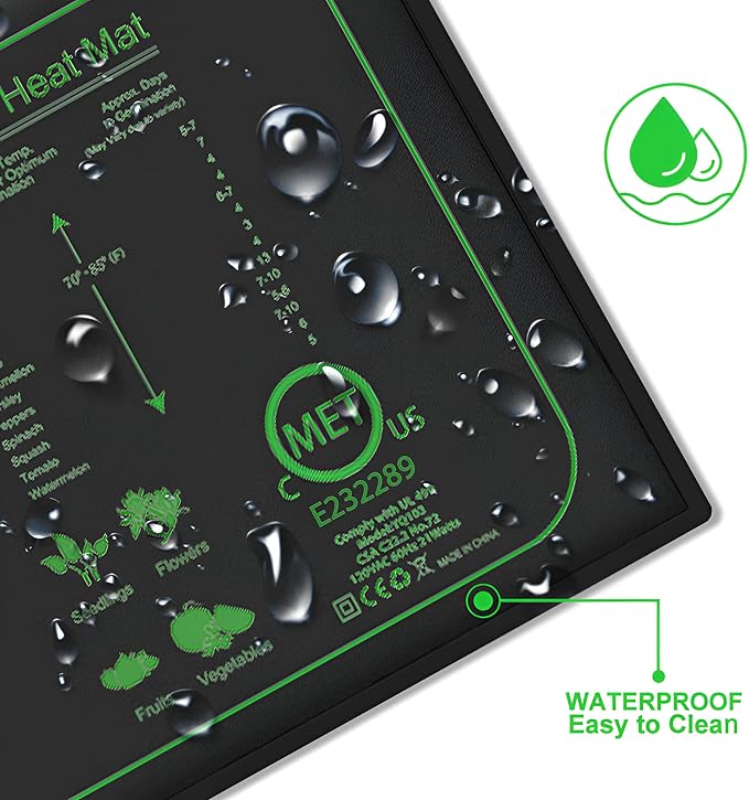 1 Pack 21W Seedling Heat Mat for Seed Starting,10" x 20.75" Waterproof Heating Pad for Indoor Plants Germination(M)