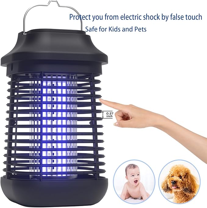 Bug Zapper for Outdoor and Indoor,3-Meter Power Cord with Switch Mosquito Zapper,Bug Zapper Outdoor for Home Backyard, Patio