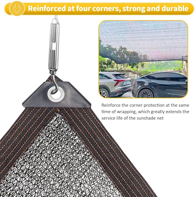 DGSL 40% Shade Cloth Greenhouse Shade Cover with Grommets - 10Ft x 20Ft Mesh Tarp for Pergola, Patio Plants, Chicken Coop, Garden, Outdoor, Backyard