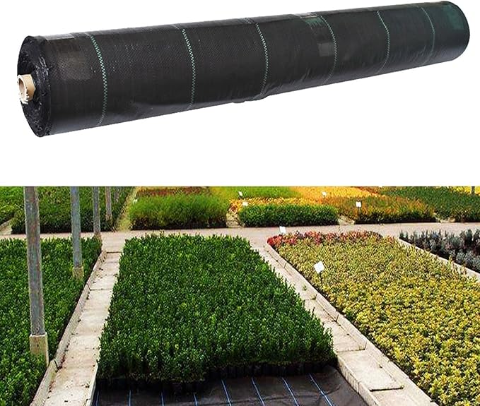 findmall 6ft x 100ft Garden Weed Barrier Fabric Multi Size Plastic Roll Cloth Water Permeable for Agricultural Planting Gardening Decorative Patio Arrangement Greenhouse Planting