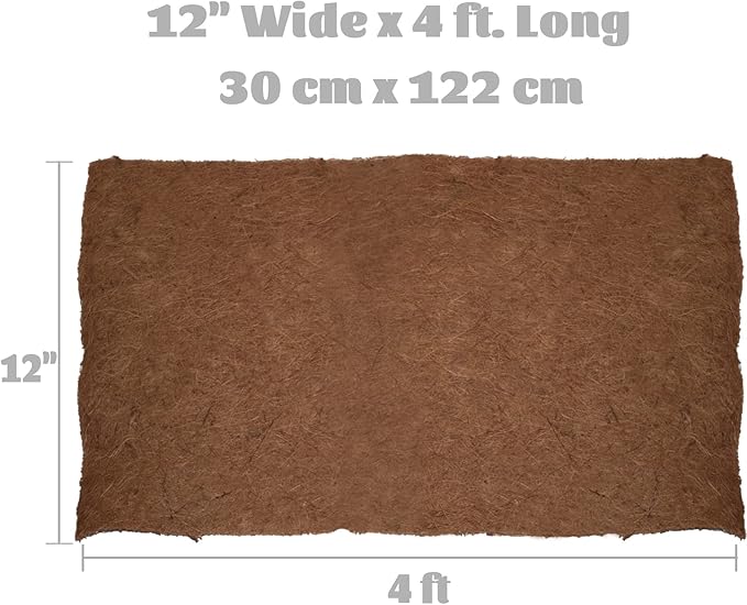 MIOHNAN Natural Coco Coir Fiber Liner Roll Sheet, Coconut Fiber Pad, Coconut Husk Liners Mat for Planters Baskets, DIY Moss Pole - 12x48 inch