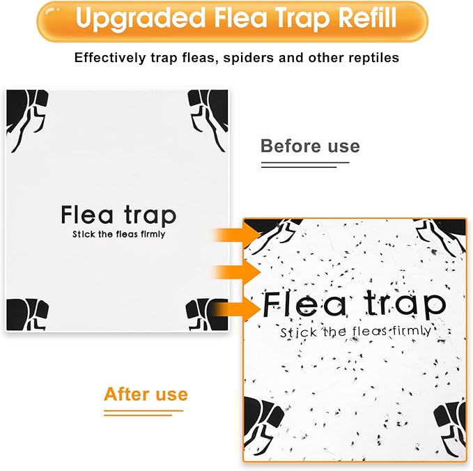 Flea Trap Refill Discs Sticky Trap- Glue Board Refills 12 Packs- 7.1 Inch Natural Glue Discs Refills Board Replacement Pads- Fits Most of Flea Traps