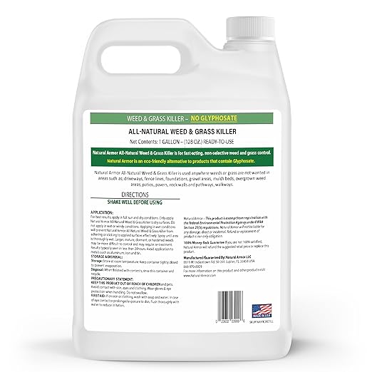 Natural Armor Weed and Grass Killer All-Natural Concentrated Formula. Contains No Glyphosate (128 OZ. Gallon)