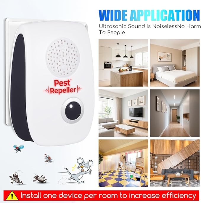 10Pack 2025 Ultrasonic Insect&Pest Repeller,Electronic Mouse Repellent Ultrasonic Plug in Mice Repellent Indoor Insect Repellent Plug in Pest Control for Cockroach,Spide,Rat,AntBugs,Roach,Rodent