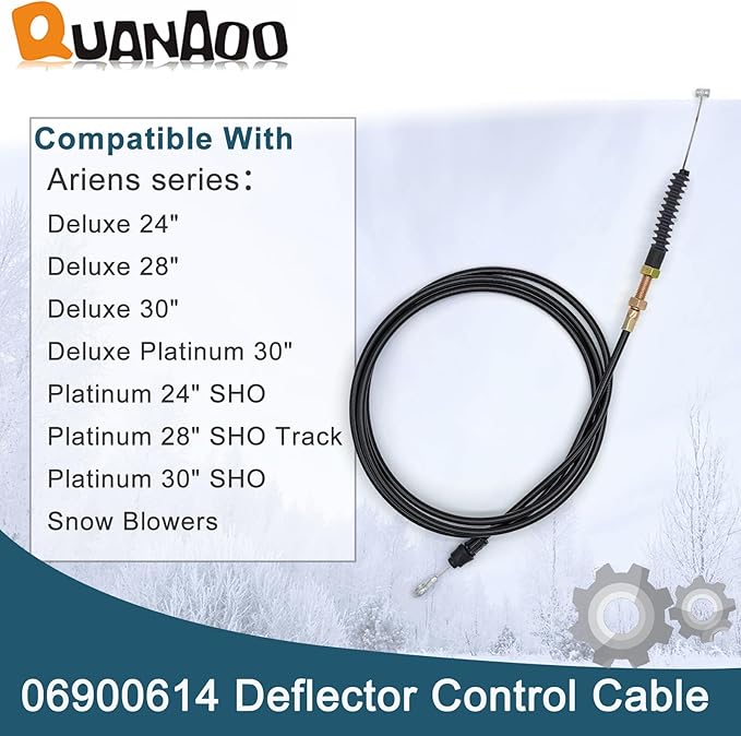 Deflector Control Cable 06900614 for Ariens Deluxe 24" 28" 30" 32" Platinum SHO 24" 30" AX 254cc Engine Snowblower Replace Gravely 885912 Snow Blower Replacement Chute Deflector Cable
