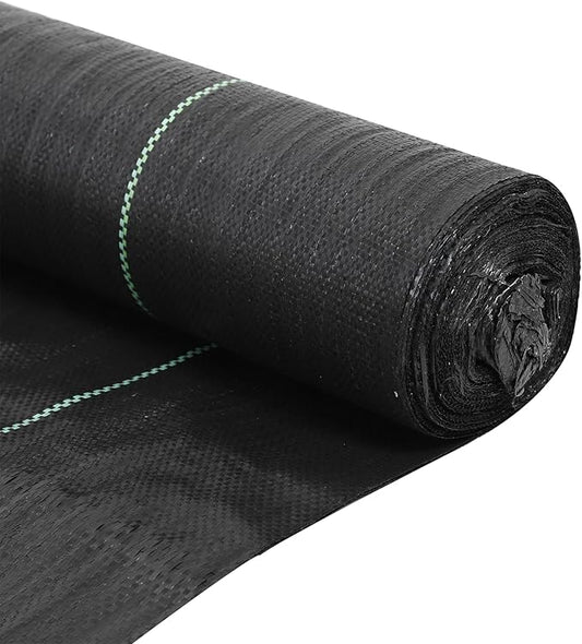 6ft x100ft Black Weed Barrier Landscape Fabric Heavy Duty 3.2OZ French Drain Fabric Ground Cover Weed Cloth for Erosion Control，Outdoor Gardening Weed Control Mat
