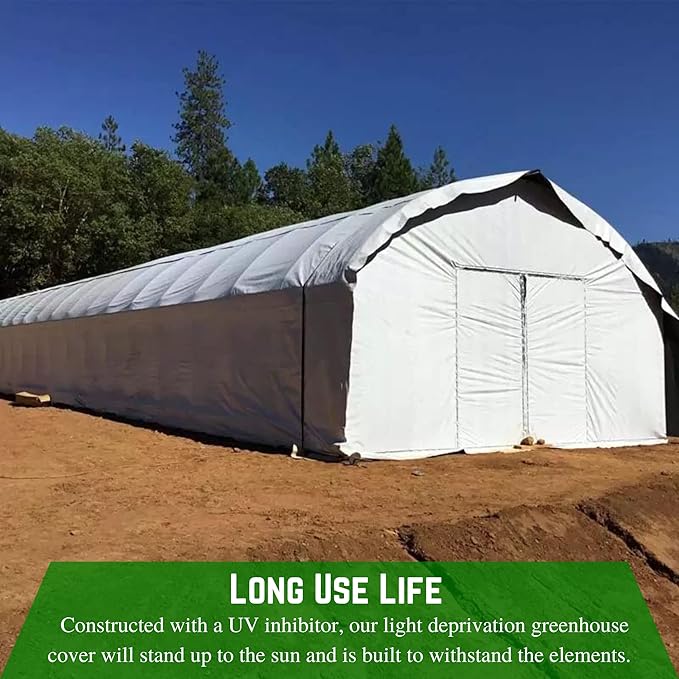 Farm Plastic Supply - Panda Film Light Deprivation Greenhouse Cover - 6 mil - (65' x 100') - 100% Blackout Tarp, Black White Plastic Sheeting, Green House Poly Film