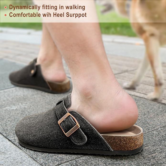 BULLIANT Comfort Clogs Slippers Sandals Nurse Work Shoes Unisex for Men Women with Cushioned Cork-Footbed