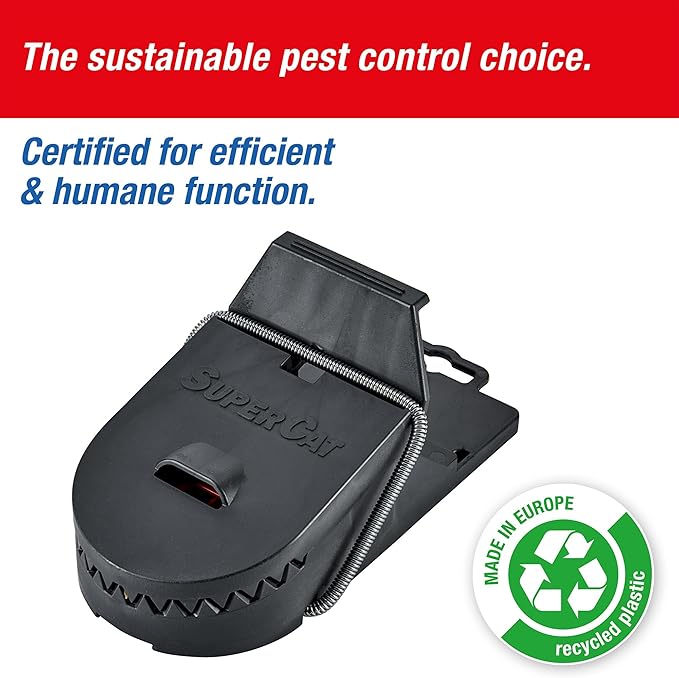 SWISSINNO Rat Trap PRO SuperCat – Large Snap Trap with Precision Trigger – Pre-Baited & Reusable – Instant Catch – Weather-Resistant Swiss Design for Indoor & Outdoor Use – 1 Trap