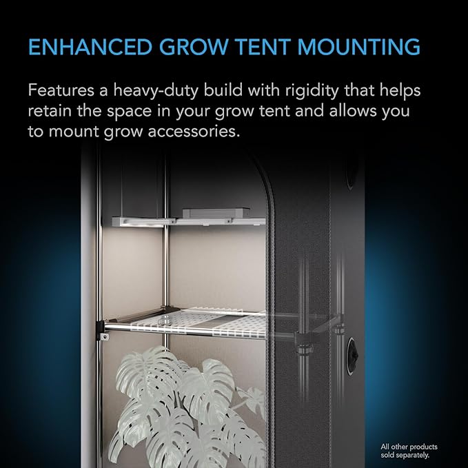 AC Infinity Heavy-Duty Grow Tent Mounting Bars 2x2', High Airflow CFM Kit Prevents Walls from Sucking in, Trellis and Supplemental Lights Mounting for All 2x2 Indoor Grow Tents
