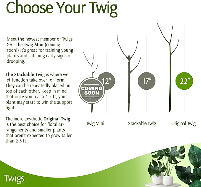 Plant Support Stakes, Stem Holder Structures for Indoor & Outdoor Use, Garden Accessories for Climbing & Potted Plants, Trellis Alternative - Monstera (Dark Green), 10 Pack, 22" L, Original