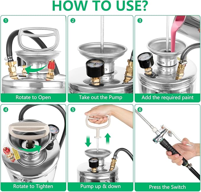 2 Gallon Stainless Steel Pump Sprayer - Hand Pump Sprayer with Pressure Gauge, Safety Valve&Adjustable Nozzle and Flat Nozzle, Garden Weed Sprayer with 20’’ Wand & 3FT Hose, Non-Corrosive Viton Seals