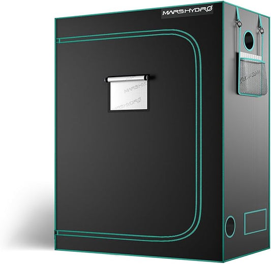 MARS HYDRO 5x2.6 Advanced Grow Tent, 60"x32"x80" High Reflective Mylar 1680D for Hydroponics Indoor Plant Growing, with Observation Window,Floor Tray and Smooth Zipper for TSL2000/SP3000