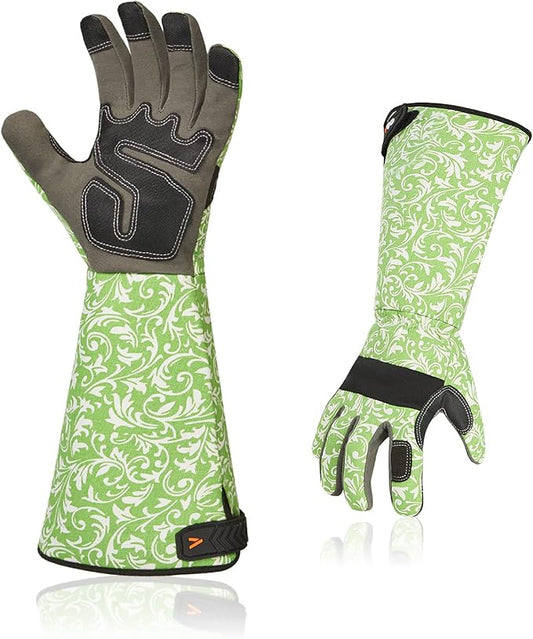 Vgo... 1 Pair Gardening Gloves Ladies,Safety Work Gloves,Long Sleeves Gauntlet,Puncture Proof,Touchscreen(Size S,Green,AL6608-FM)