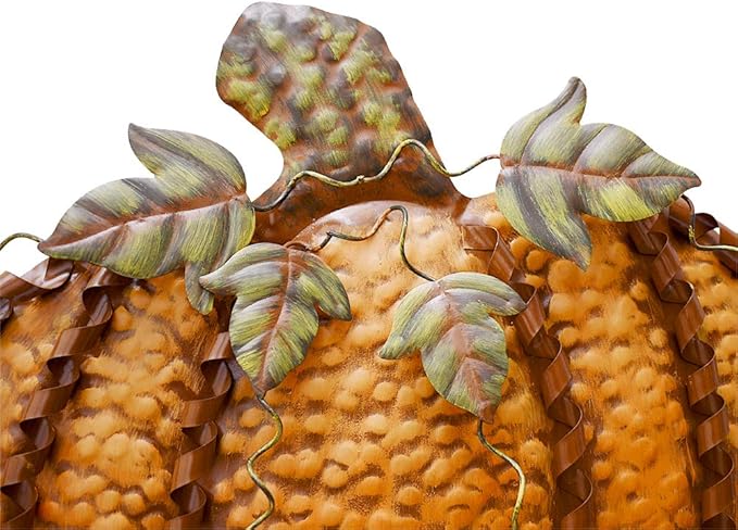 Morning View Metal Pumpkin Yard Stake Sign Fall Decor Decorative Rustic Pumpkins Garden Stakes Yard Decor Outdoor Thanksgiving Autumn Harvest Halloween Lawn Patio Decorations 26" Tall