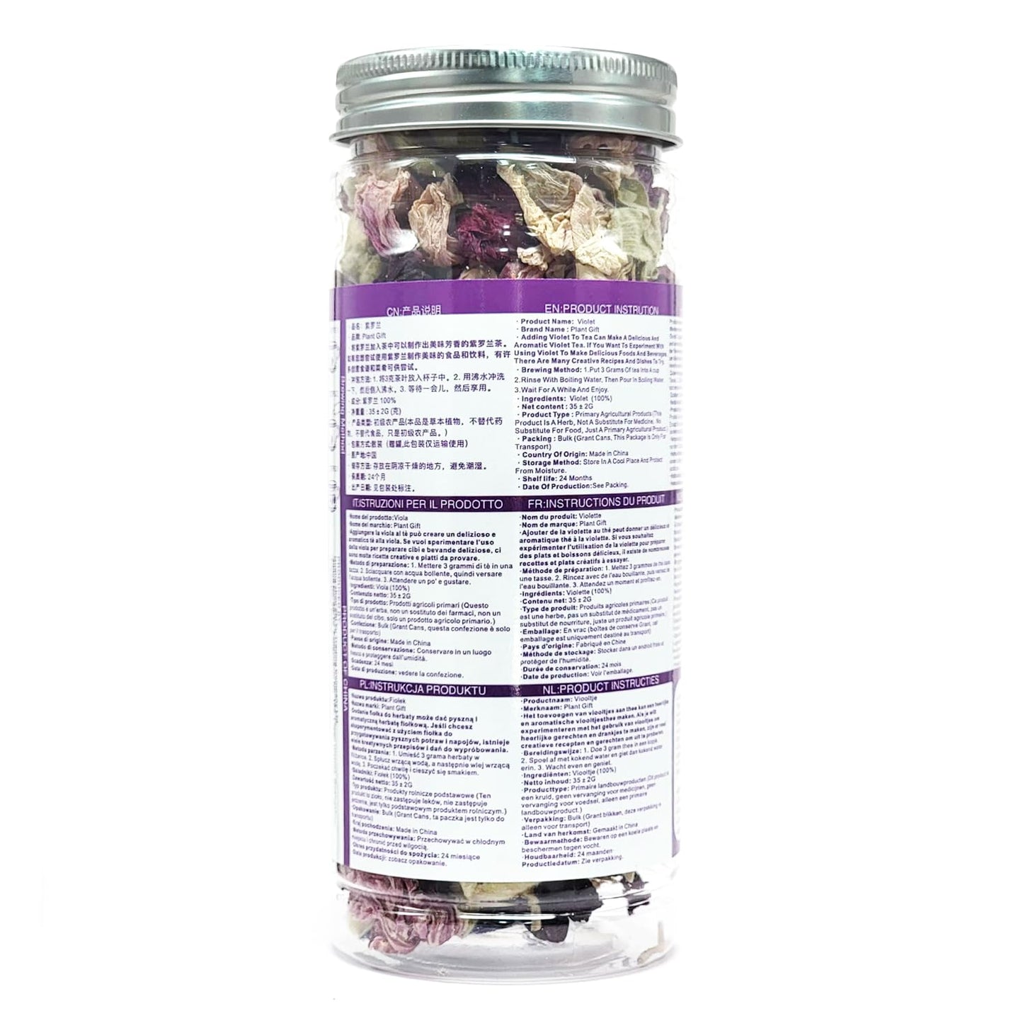 Plant Gift Dried Violets 35g/1.23oz Sweet Violet Tea, Edible Dried Flowers, Violet Leaf Tea, Natural Food Coloring