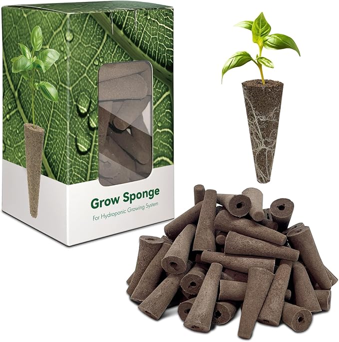 inbloom Grow Sponges, 50 Pcs Replacement Root Planting Pods, Special Design for Hydroponics System, Indoor Garden Supplies, Cotton, Sponge Only