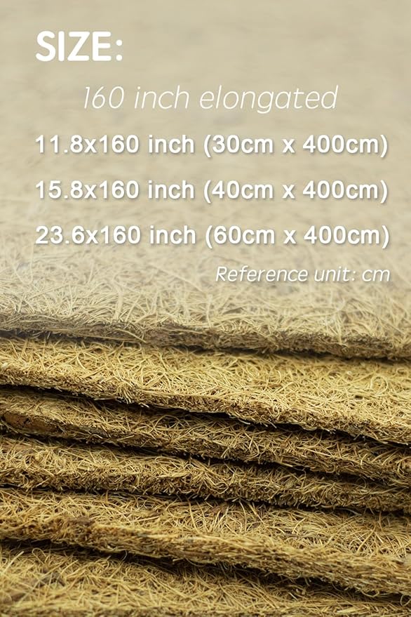 Coco Liner Roll, Extra Large 12x160 inch Natural Coconut Liners for Planter Flower Basket, Natural Coconut Fiber mat, Garden Decoration, Animal pet pad, Reptile