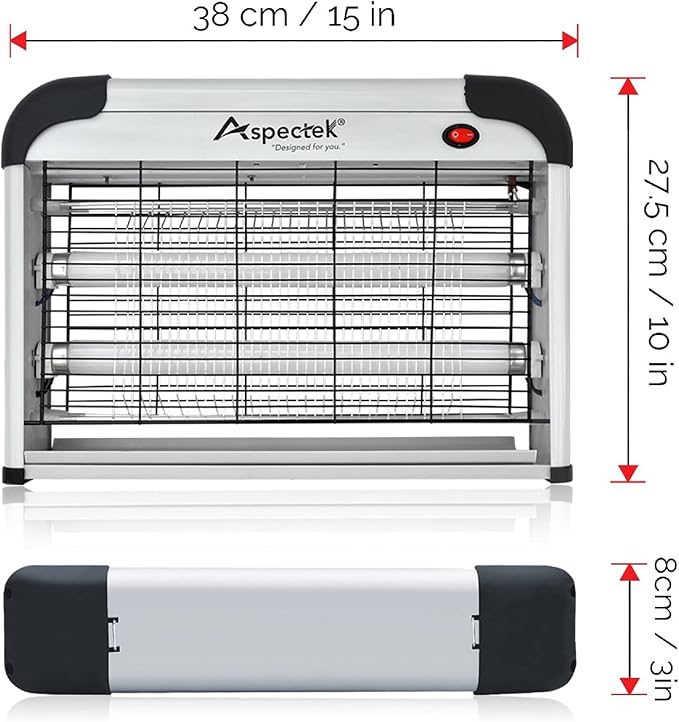 ASPECTEK Insect Killer, Bug Zapper, Powerful 20W Electronic Indoor Fly Zapper, Mosquito Killer-Indoor Use Including Free 2 Pack Replacement Bulbs