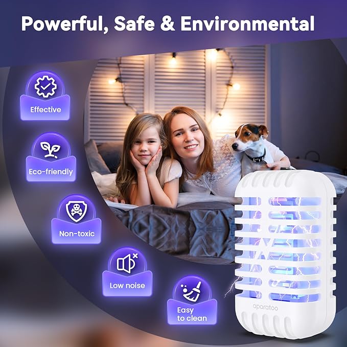 Bug Zapper Indoor Plug in, Fly Zapper Electronic 2 Pack Bug Zapper, Powerful Mosquito Zapper Insect Trap for Camping, Patio, Home, Kitchen