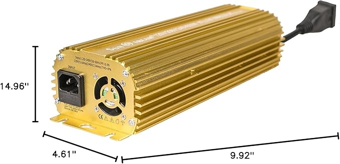 SunStream 600 Watt HPS Light Dimmable Electronic Grow Light Ballast for Indoor Plant (Yellow)