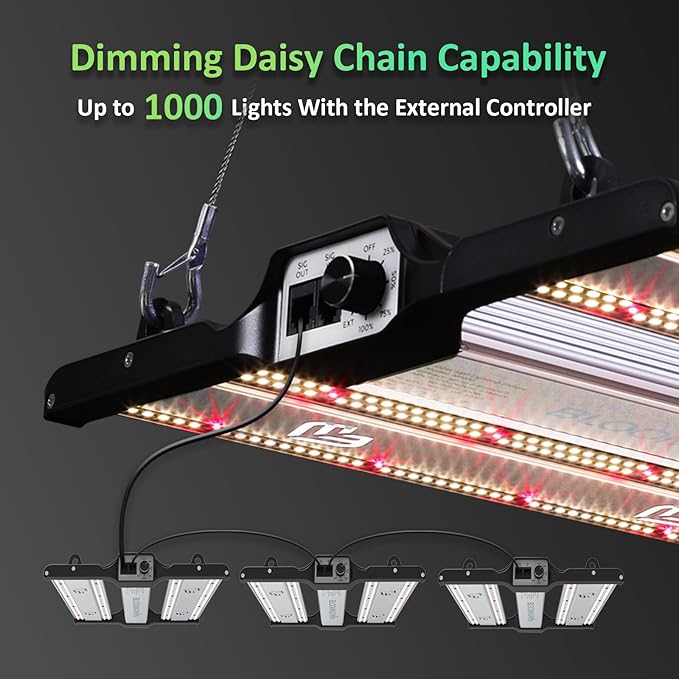BLOOMINGREEN 100W LED Grow Light with LM301B Diodes&336pcs LEDs,Dimmable Full-Spectrum Growing Lights for Indoor Plants Fixtures,Daisy Chain Grow Lamp in Vertical Farm Grow Tent 2X2/3X3ft Veg/Bloom