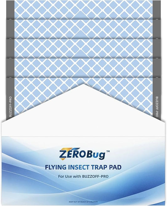 Sticky Fly Trap Refills 5-Pcs for BUZZOFF PRO Zapper, Fruit Fly Catcher Glue Boards for Indoor Use, Odourless, Mess-Free Insect Control