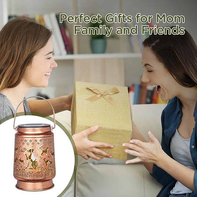 Dog Lovers Gift,Solar Lanterns Outdoor, Hanging Solar Lights Outdoor Waterproof with Stake, Dog Gifts for Women/Mom/Grandma/Father, Garden Deco,Christmas, Thanksgiving, Mother's Day,Holiday Gifts