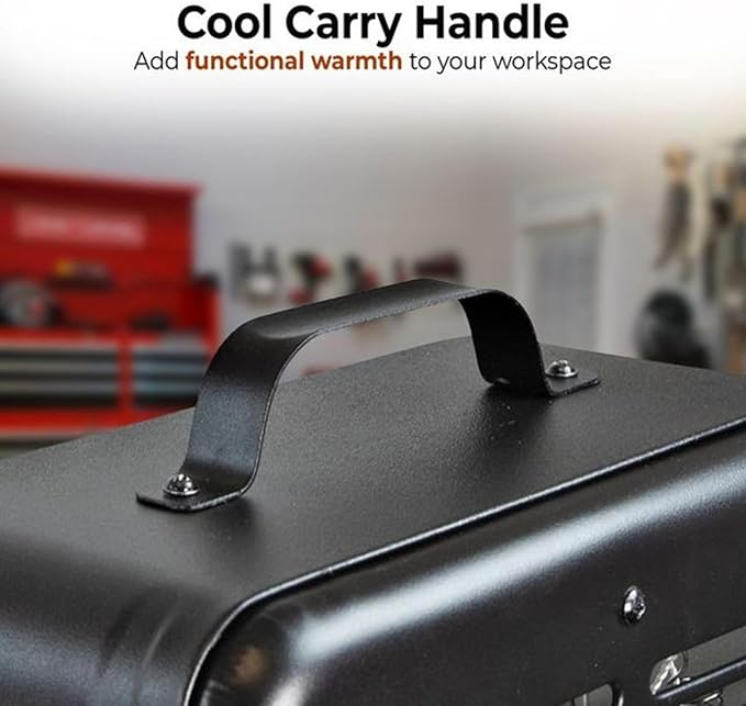 Comfort Zone Electric Portable Utility Space Heater with Adjustable Thermostat, Overheat Protection, & Tip-Over Switch, 1500W, CZ799BK