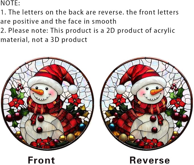 Xmas Suncatcher Window Hanging - Christmas Snowman Suncatcher for Door Terrace Garden Home Decor， Winter Rainbow Maker Birthday Gifts for Lovers Women Men Dad Mom