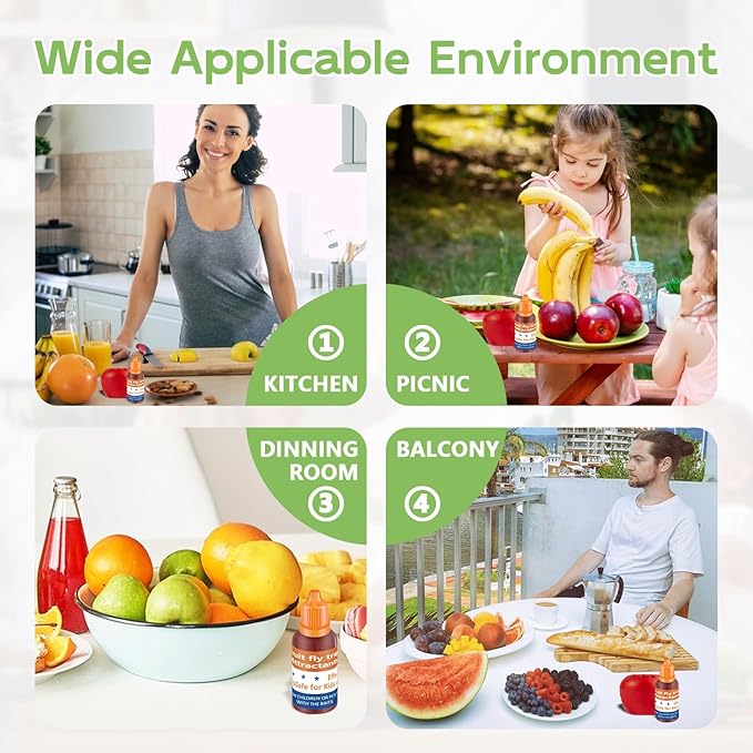 Fruit Fly Trap Refill Liquid Only, 2025 Upgrade Traps for Indoors, Efficient Gnat Killer Indoor, Fruit Bait Home, Kitchen (6, Orange)