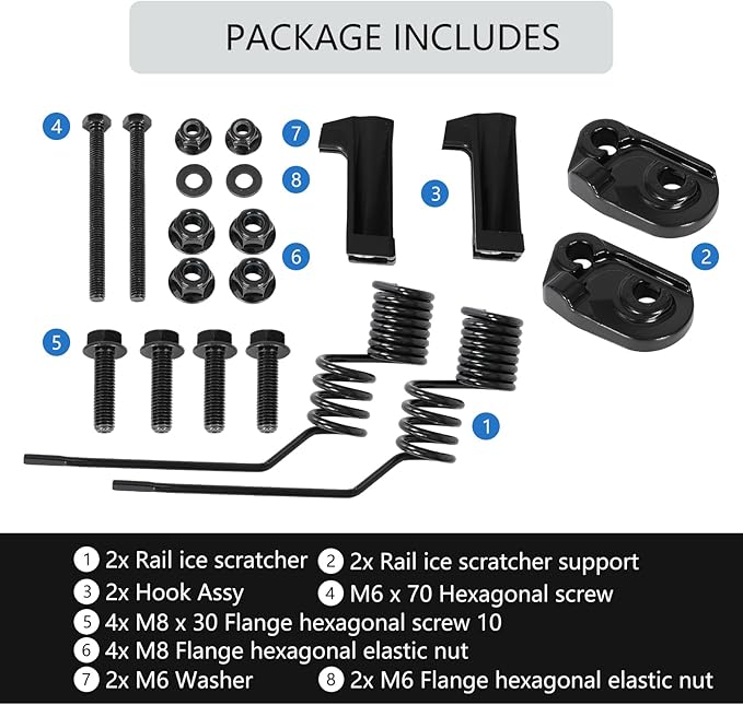 Spring Style Rail Mount Ice Scratchers, Snowmobile Ice Snow Scrtchers Kit Snowmobile Ice Sratchers Compatile with REV G4 REV-XM REV-XP Summit, Replace OEM# 860201728