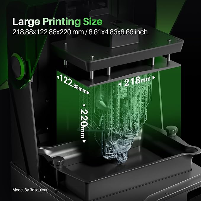 ELEGOO Saturn 4 Resin 3D Printer, 10" 12K HD Mono LCD, Smart Automatic Leveling, AI Print Monitoring, Large Printing Volume 8.62 x 4.84 x 8.66 inches