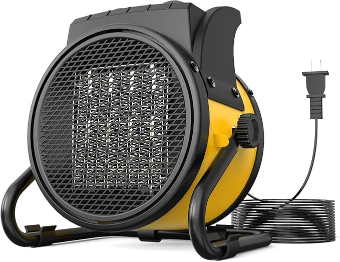 Outdoor Heaters for Patio, 1500W Outdoor Space Heater with 3S PTC Fast Heating, 3-Mode Electric Patio Heater for Greenhouse, Garage, Deck & Patio, Overheat Protection Yellow