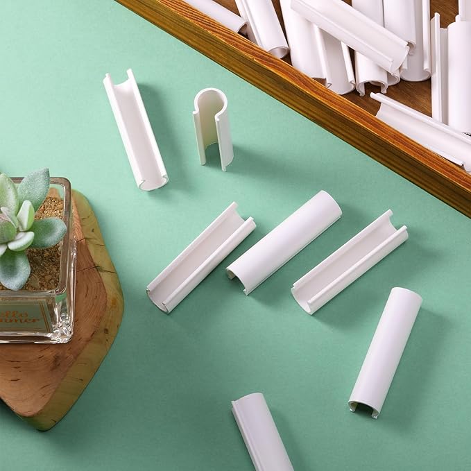 Jetec 32 Pcs PVC Pipe Clips Pool Cover Clamps for Above Ground Pool Greenhouses, Row Covers, Garden, Shelters, Bird Protection, 2.4 Inch Long(for 1/8 Inch PVC Pipe,White)