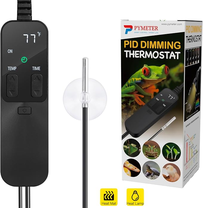 Reptile Dimming Thermostat with Timer for Reptiles Heat Lamp Heating Pad Seedling Heat Mat Temperature Controller