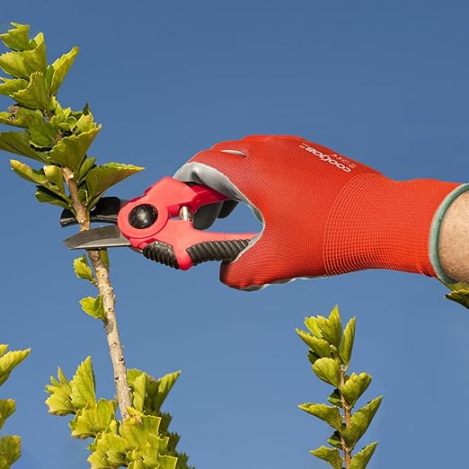 COOLJOB 10 Pairs Nitrile Dipped Safety Work Gloves with Grip, Non-slip Rubber Coated Bulk Garden Gloves for Men, Heavy-duty Oil Resistant for Truck Driver, Warehouse Box Handler, Medium, Red Blue