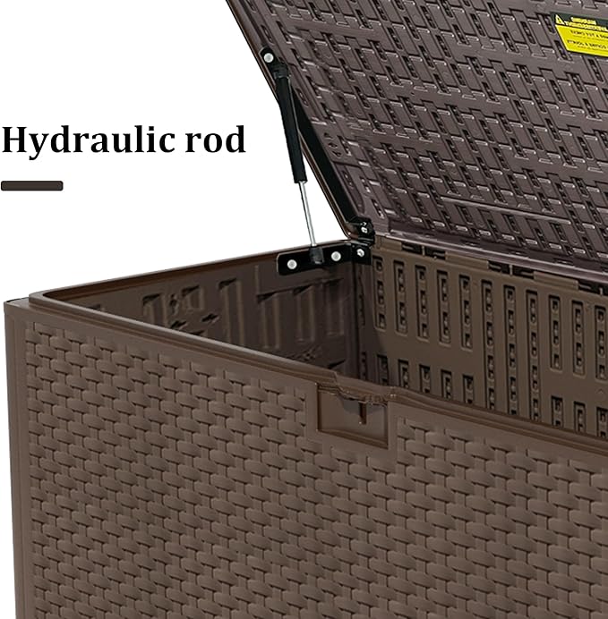 180GAL PRO Brown Blow - Molded Outdoor Deck Box with Lock Hole- Waterproof, SGS - Certified UV Resistance, Professional - Grade Storage for Garden Machinery and Large - Scale Outdoor Equipment