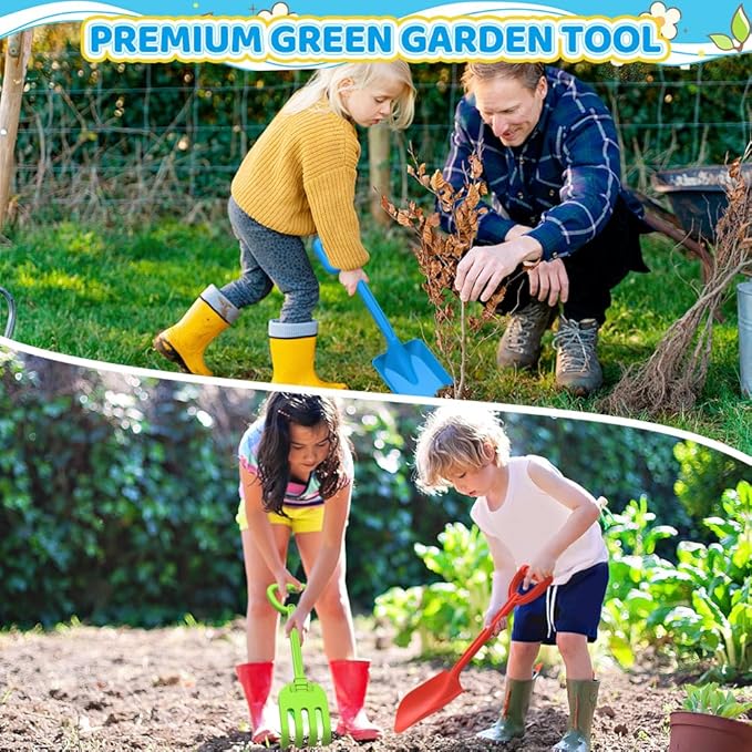 Dilabnba 16'' Beach Sand Shovels Spade Scoop Rake Tool for Kids Toddlers, Garden Snow Beach Sandbox Shovels Toy for Digging, Gift for Boys Girls- 3 PCS/Plastic