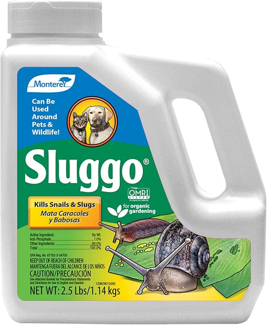 Monterey - Sluggo - Wildlife and Pet Friendly - Snail & Slug Killer, OMRI Listed for Organic Gardening - 2.5-Pounds