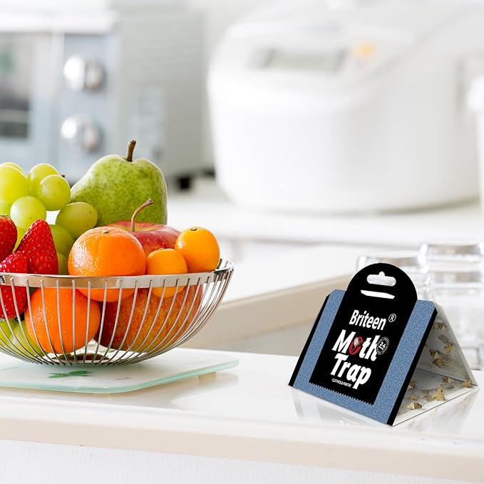 10 Pack Pantry Moth Traps Safe and Effective for Food and Clothing- Glue Traps with Pheromones for Wool Closet Carpet Food and Cupboard